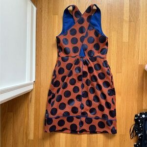 Maeve Anthropologie Polka Dot Dress - Blue and Orange